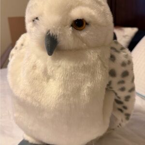 Plush Snowy Owl Toy - White and Gray